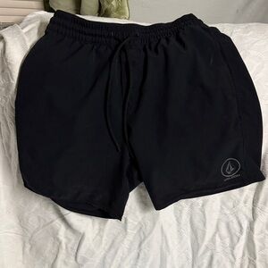 Volcom Black Men’s Hybrid Swim/Board Shorts with Logo